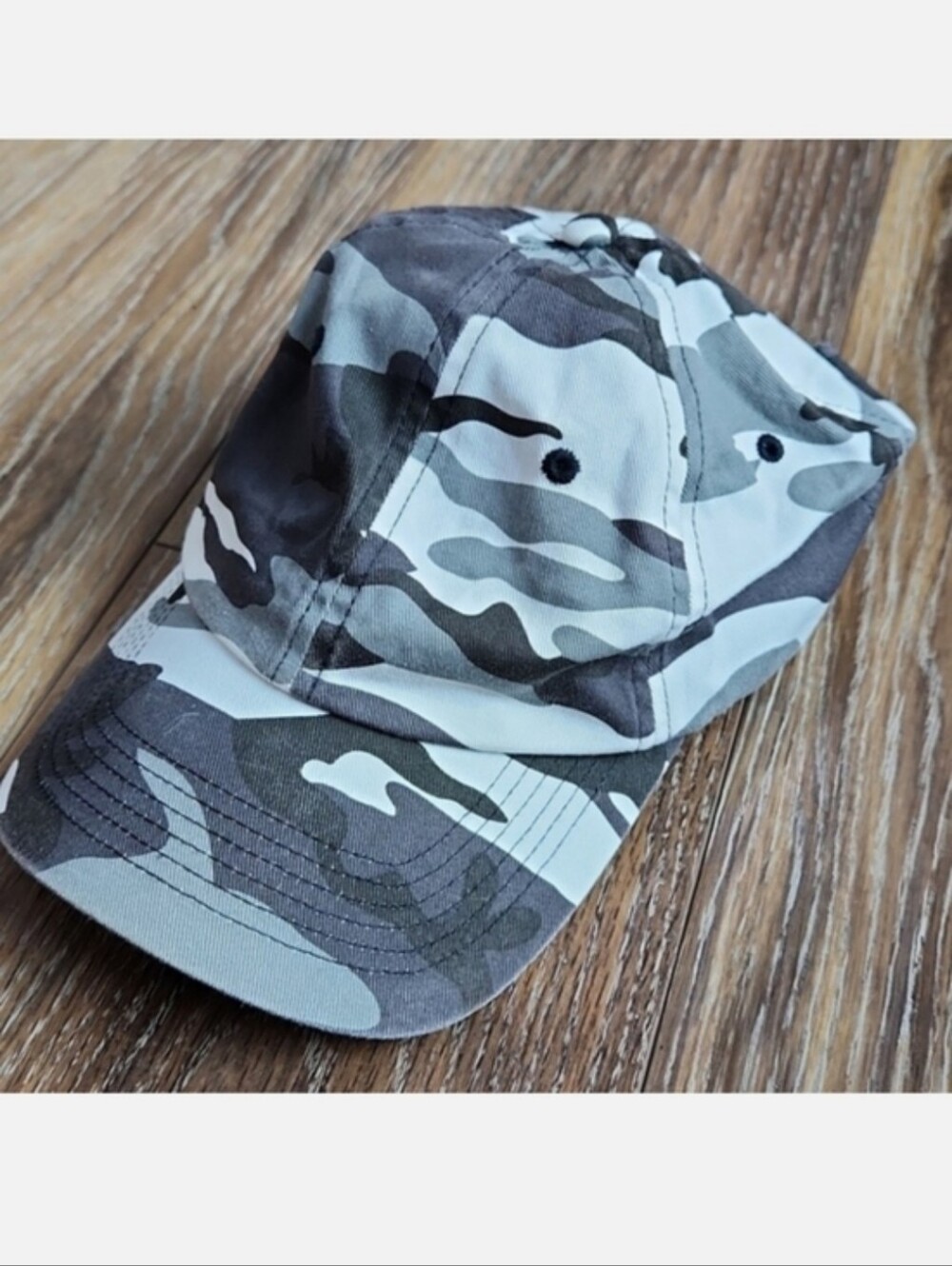 NWOT Port Authority Gray Black White Camo Hat Cap